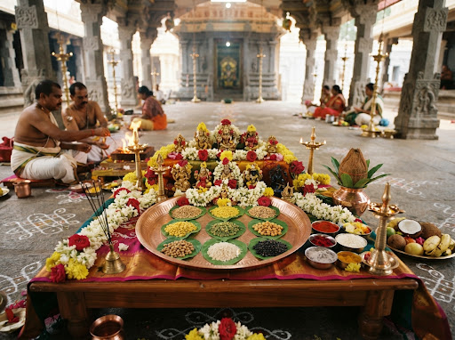 Navagraha Shanti Homam Navadhanya setup